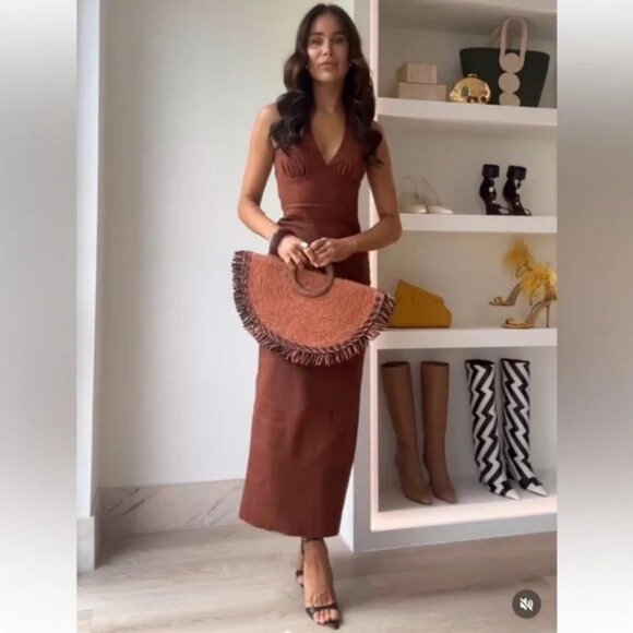 ZARA WOVEN FAN SHAPED BAG - Picture 5 of 14